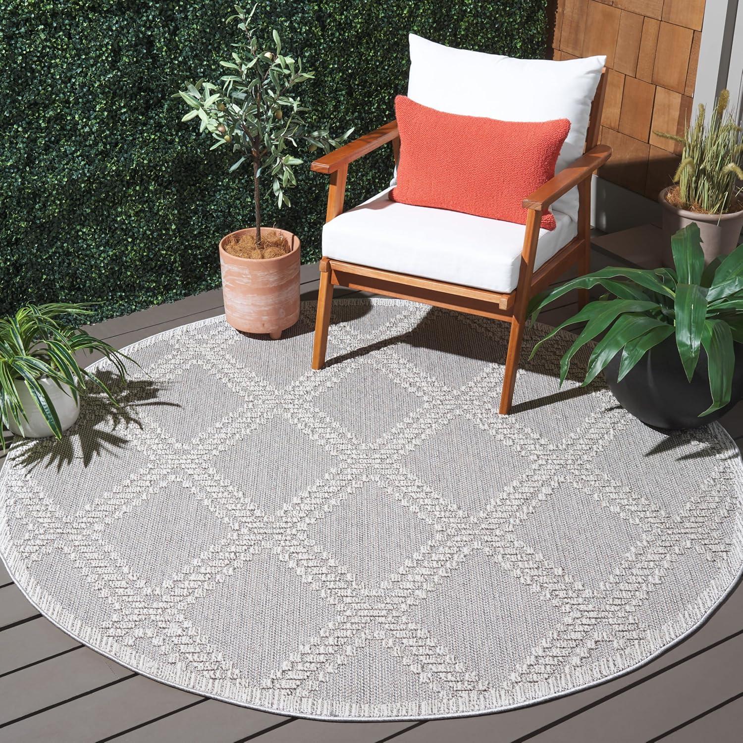 imageMartha Stewart x SAFAVIEH Outdoor Area Rug Collection 8 x 10 Grey ampamp Light Grey Weather Resistant ampamp Washable Ideal for Patio Backyard Mudroom Deck Dining Space MSRO226FGreyLight Grey