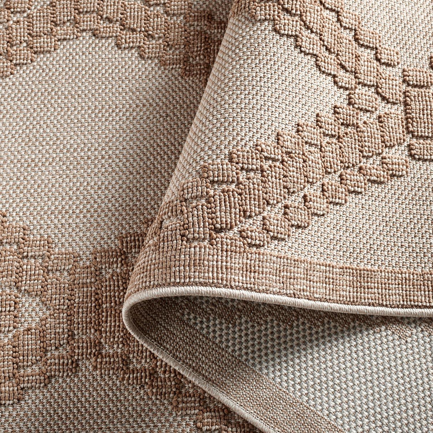 imageMartha Stewart x SAFAVIEH Outdoor Area Rug Collection 8 x 10 Grey ampamp Light Grey Weather Resistant ampamp Washable Ideal for Patio Backyard Mudroom Deck Dining Space MSRO226FBeigeBrown