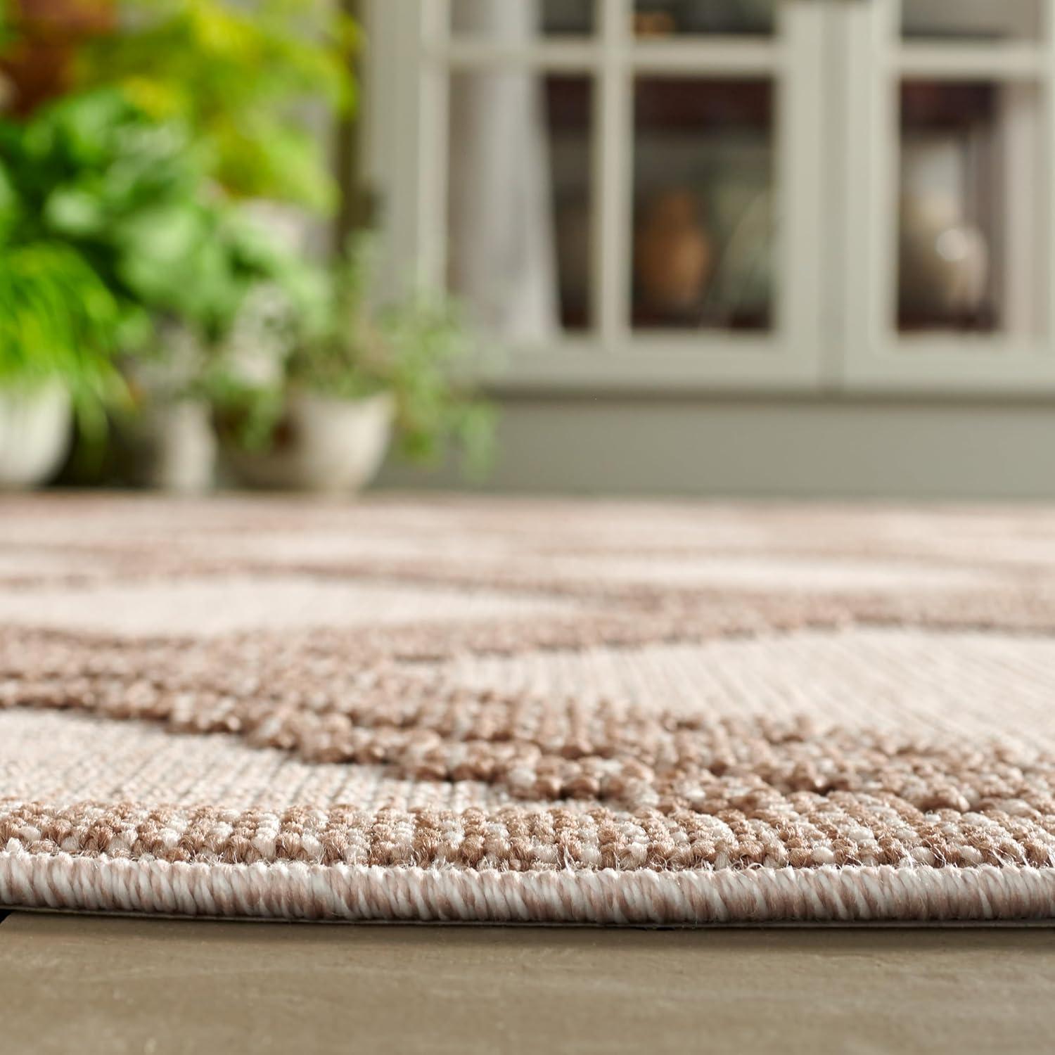 imageMartha Stewart x SAFAVIEH Outdoor Area Rug Collection 8 x 10 Grey ampamp Light Grey Weather Resistant ampamp Washable Ideal for Patio Backyard Mudroom Deck Dining Space MSRO226FBeigeBrown