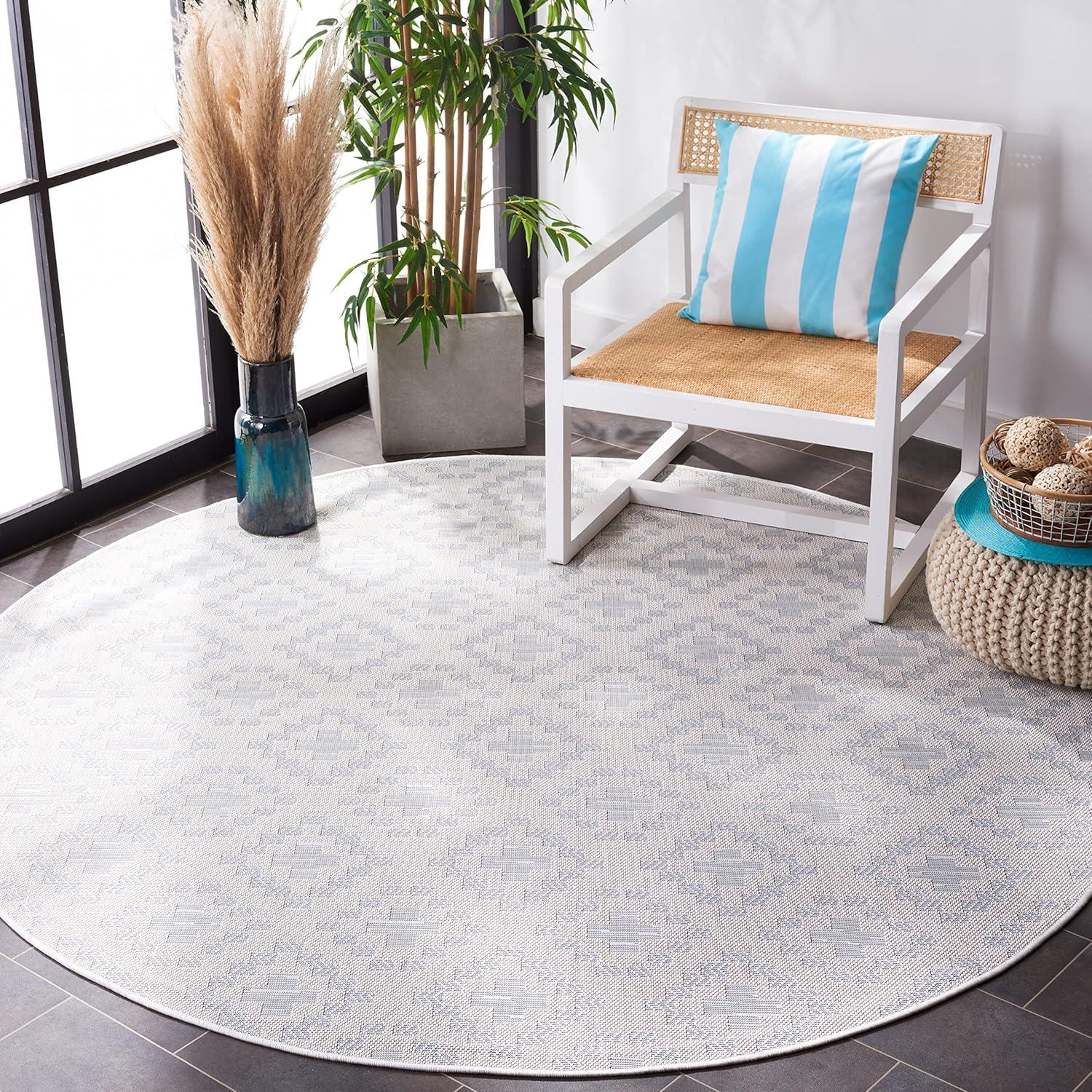 imageMartha Stewart x SAFAVIEH Outdoor Area Rug Collection 8 x 10 Ivory ampamp Grey Weather Resistant ampamp Washable Ideal for Patio Backyard Mudroom Deck Dining Space MSRO307FIvoryGrey