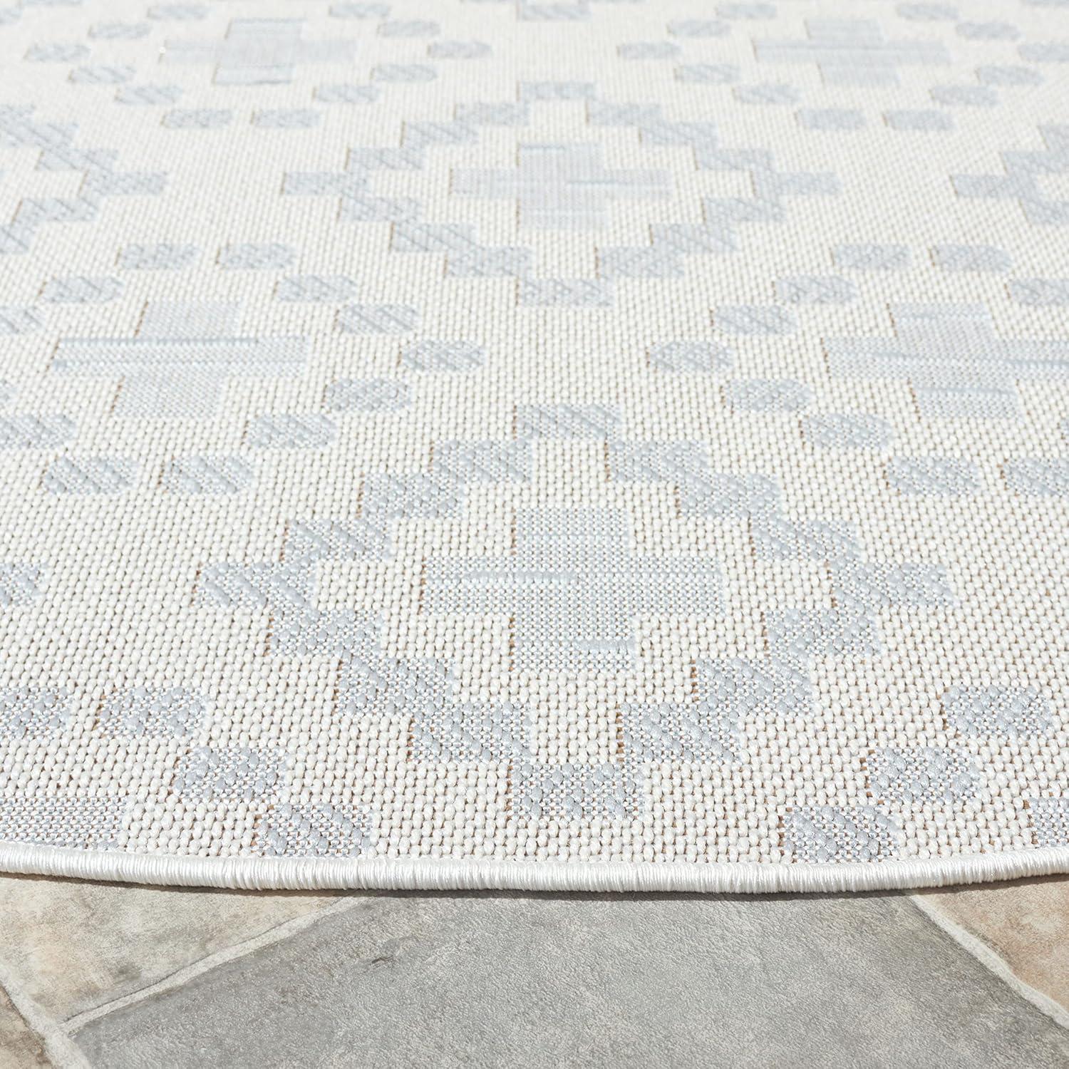 imageMartha Stewart x SAFAVIEH Outdoor Area Rug Collection 8 x 10 Ivory ampamp Grey Weather Resistant ampamp Washable Ideal for Patio Backyard Mudroom Deck Dining Space MSRO307FIvoryGrey