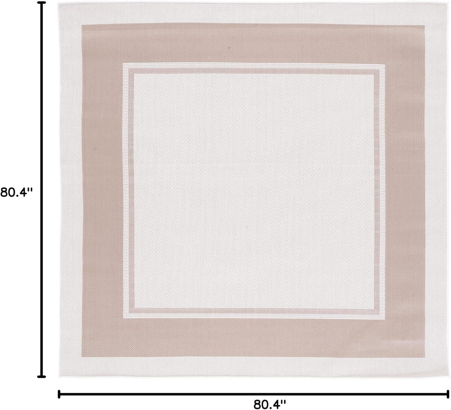 imageMartha Stewart x SAFAVIEH Outdoor Area Rug Collection 8 x 10 Ivory ampamp Grey Weather Resistant ampamp Washable Ideal for Patio Backyard Mudroom Deck Dining Space MSRO317FIvoryBeige