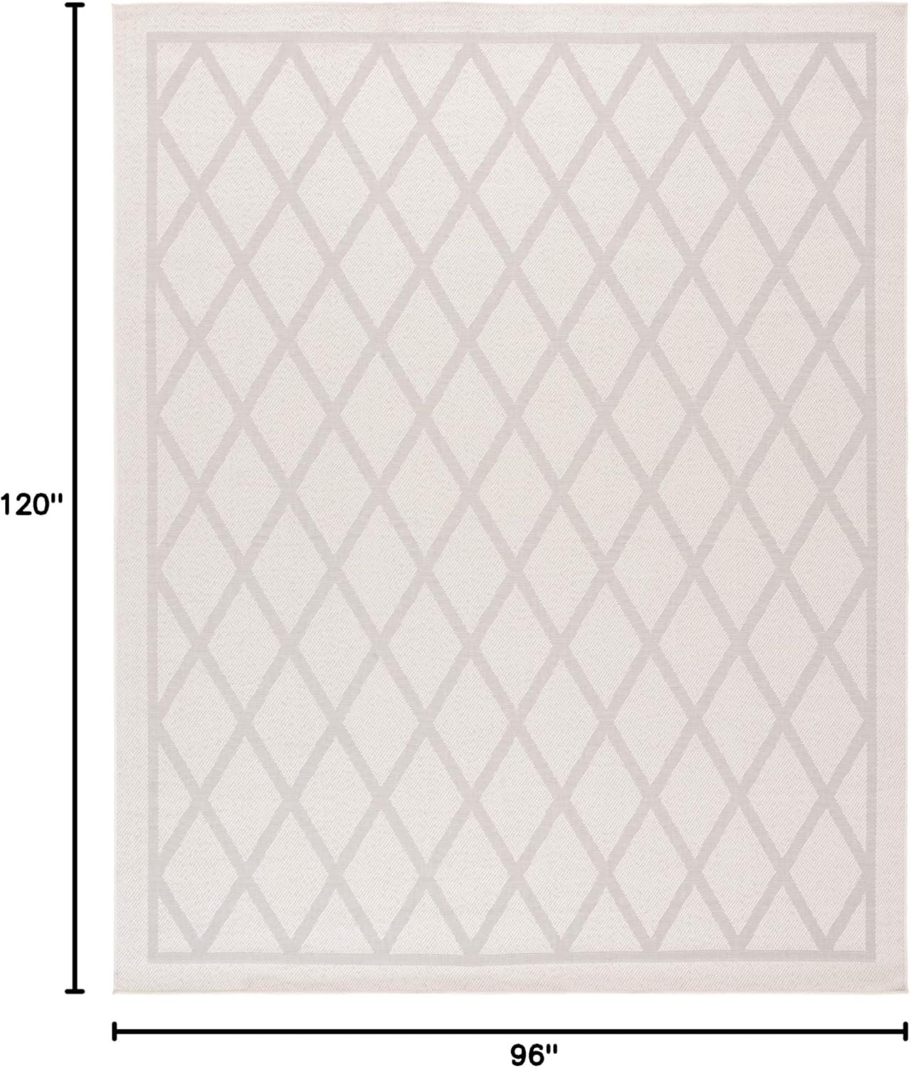 imageMartha Stewart x SAFAVIEH Outdoor Area Rug Collection 8 x 10 Ivory ampamp Light Grey Weather Resistant ampamp Washable Ideal for Patio Backyard Mudroom Deck Dining Space MSRO805AIvoryLight Grey