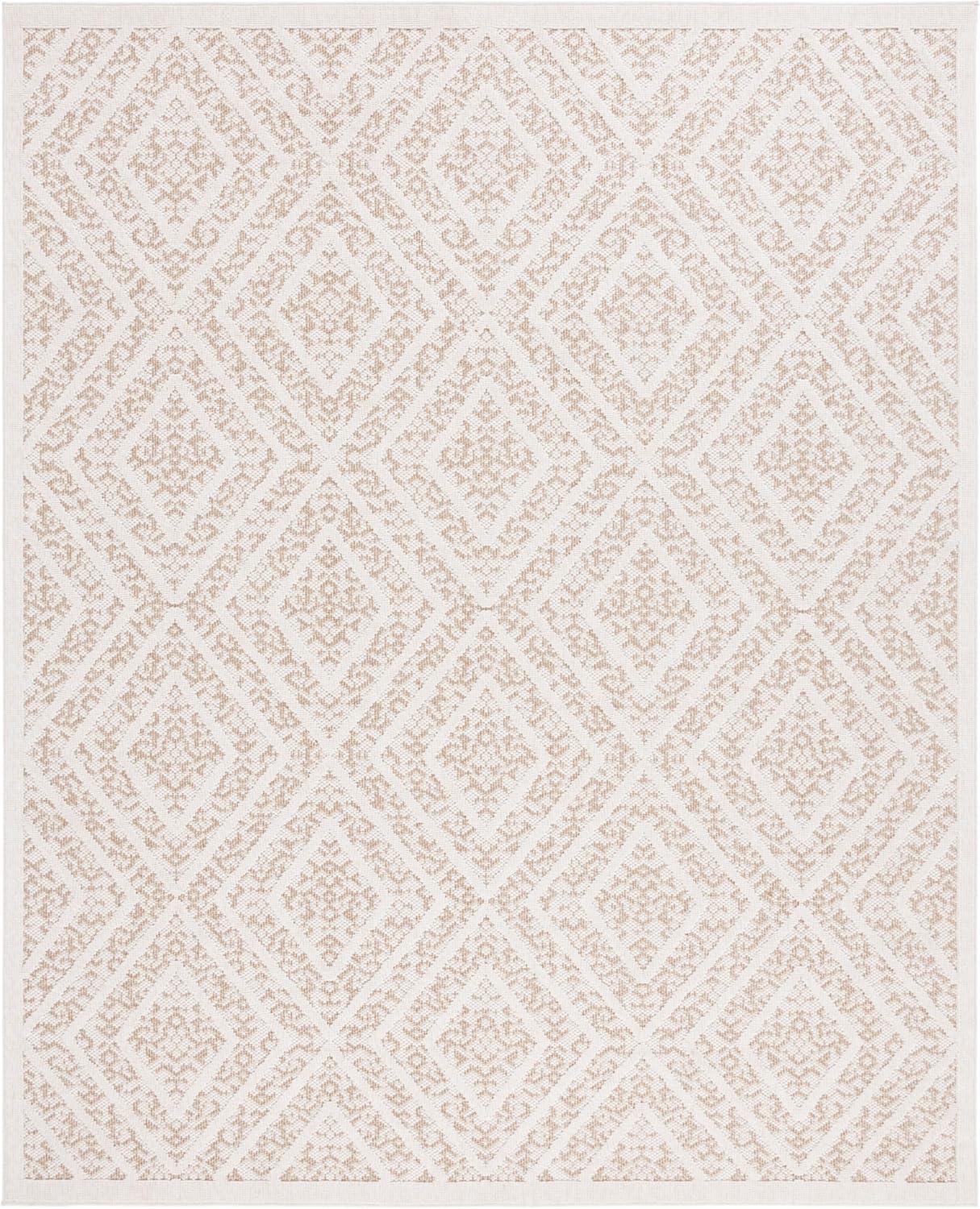 imageMartha Stewart x SAFAVIEH Outdoor Area Rug Collection 8 x 10 Light Beige ampamp Brown Weather Resistant ampamp Washable Ideal for Patio Backyard Mudroom Deck Dining Space MSRO218BLight BeigeBrown