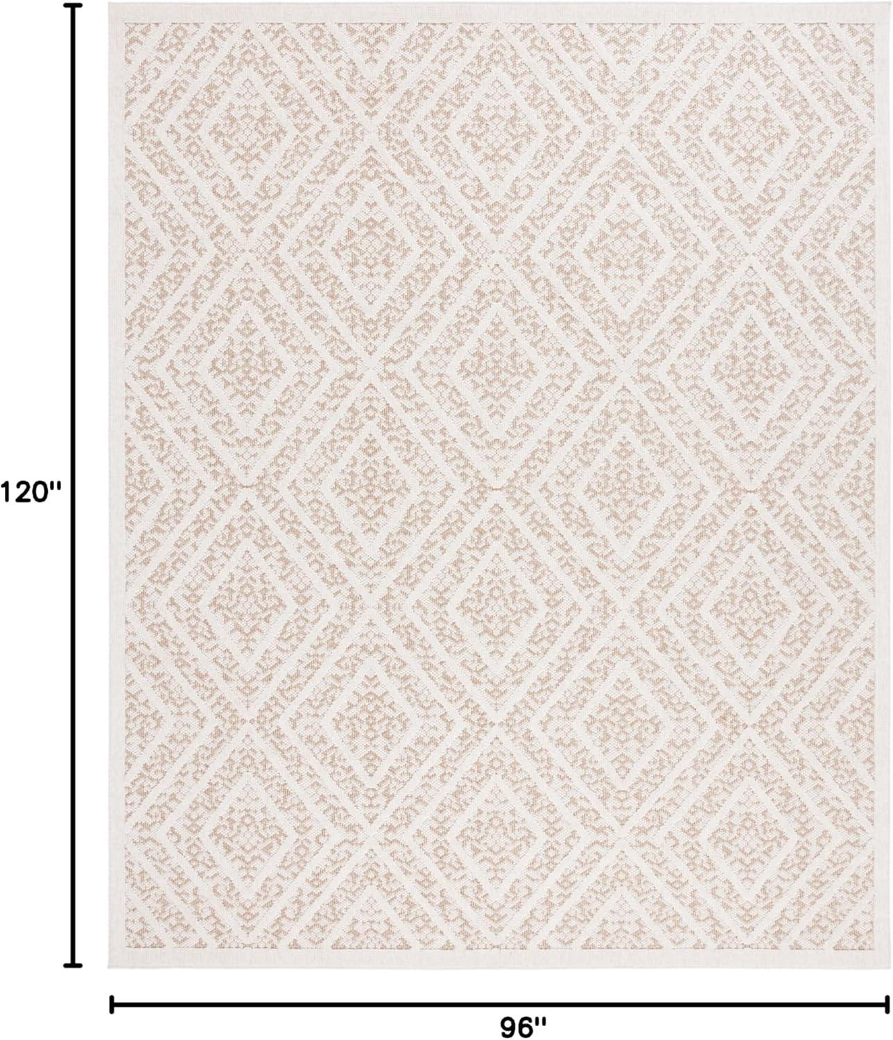imageMartha Stewart x SAFAVIEH Outdoor Area Rug Collection 8 x 10 Light Beige ampamp Brown Weather Resistant ampamp Washable Ideal for Patio Backyard Mudroom Deck Dining Space MSRO218BLight BeigeBrown