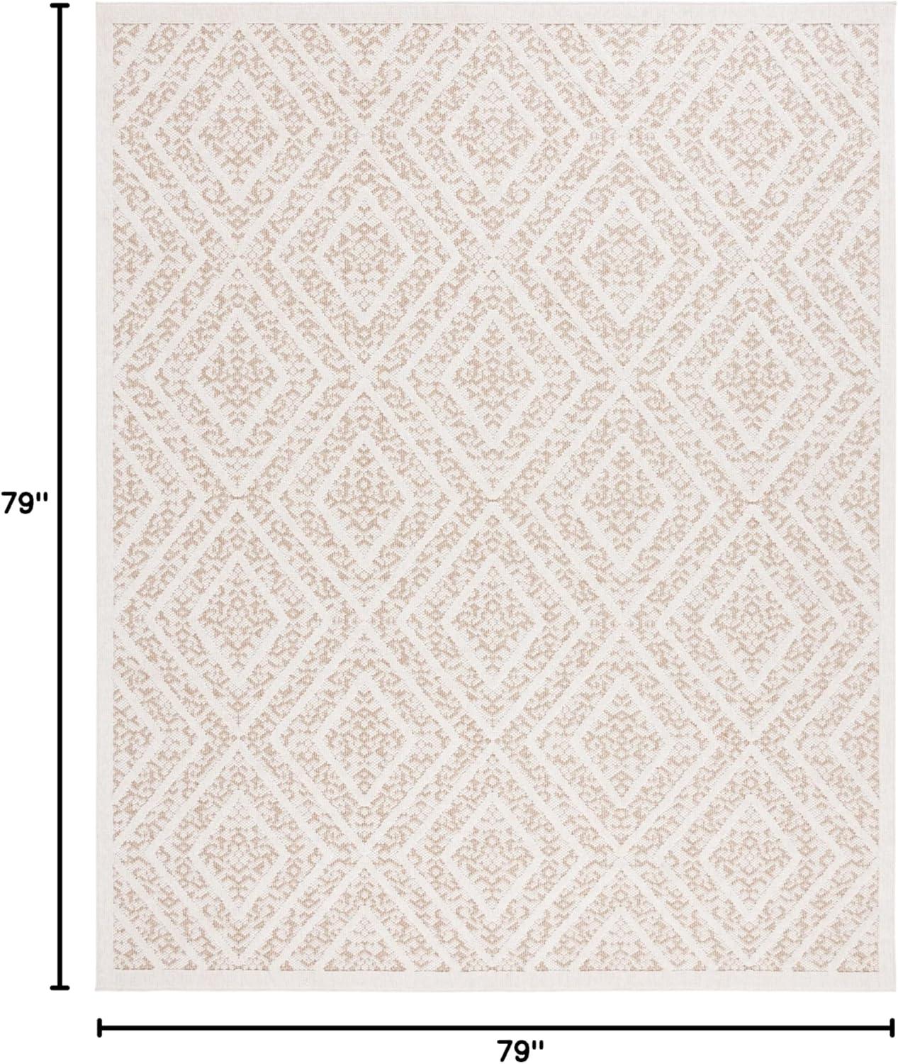 imageMartha Stewart x SAFAVIEH Outdoor Area Rug Collection 8 x 10 Light Beige ampamp Brown Weather Resistant ampamp Washable Ideal for Patio Backyard Mudroom Deck Dining Space MSRO218BLight BeigeBrown