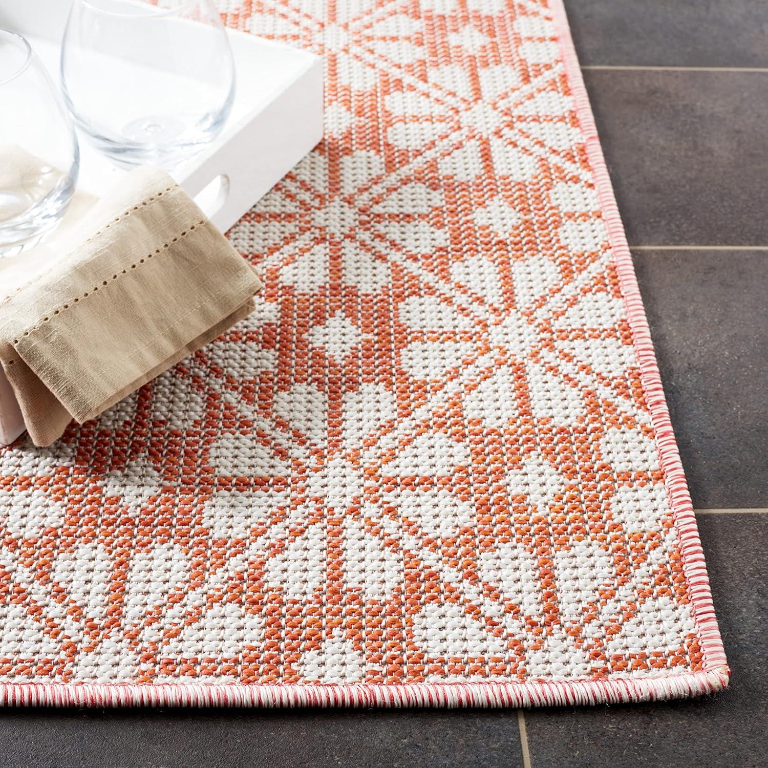 imageMartha Stewart x SAFAVIEH Outdoor Area Rug Collection 8 x 10 Terracotta Weather Resistant ampamp Washable Ideal for Patio Backyard Mudroom Deck Dining Space MSR4491S