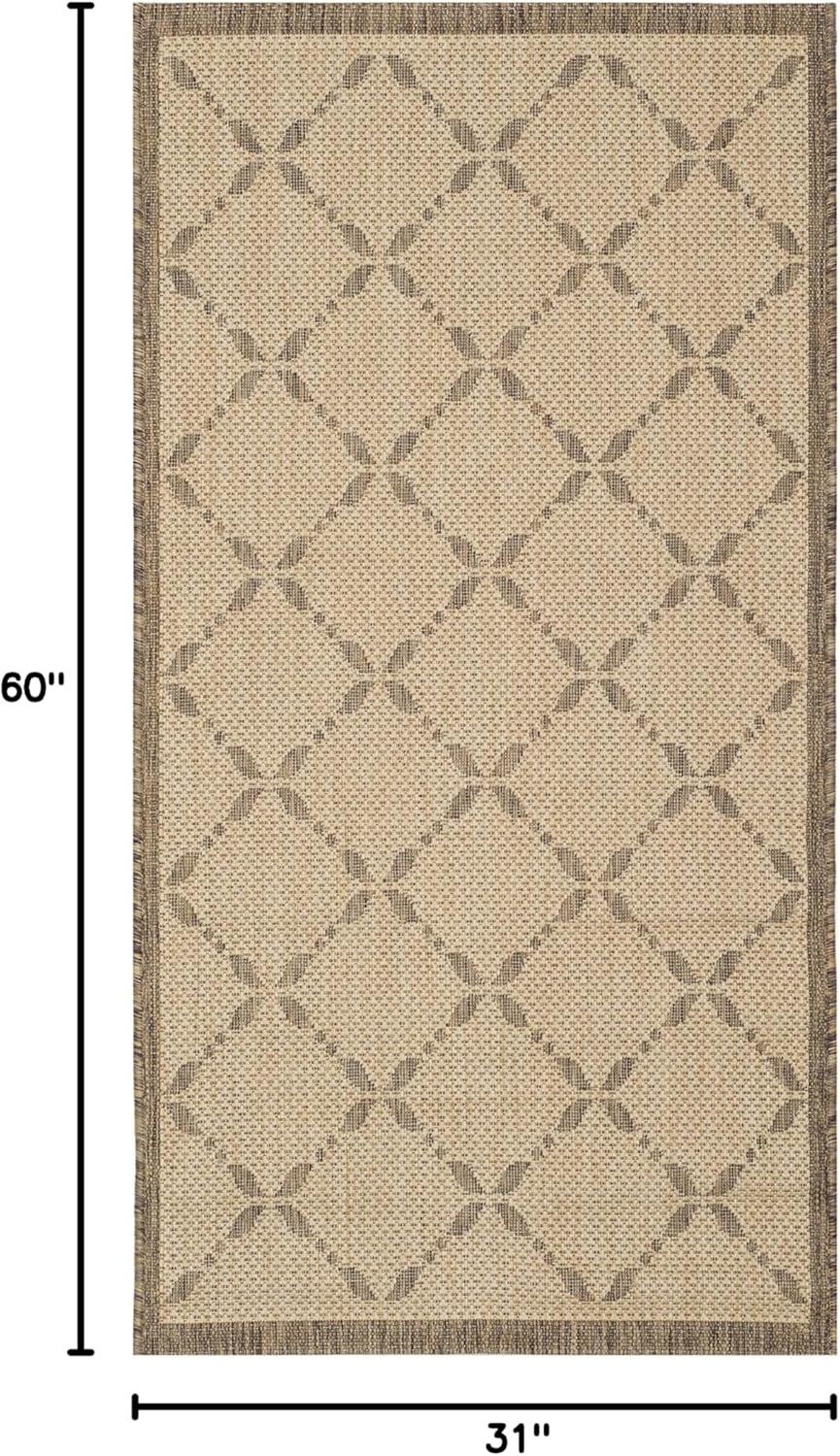 imageMartha Stewart x SAFAVIEH Outdoor Area Rug Collection 8 x 112quot Cream ampamp Green Weather Resistant ampamp Washable Ideal for Patio Backyard Mudroom Deck Dining Space MSR425214CremeBrown