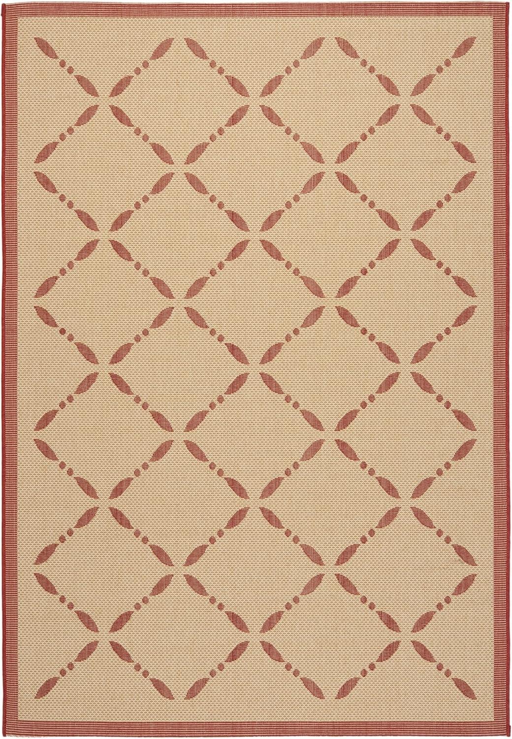 imageMartha Stewart x SAFAVIEH Outdoor Area Rug Collection 8 x 112quot Cream ampamp Green Weather Resistant ampamp Washable Ideal for Patio Backyard Mudroom Deck Dining Space MSR425214CremeRed