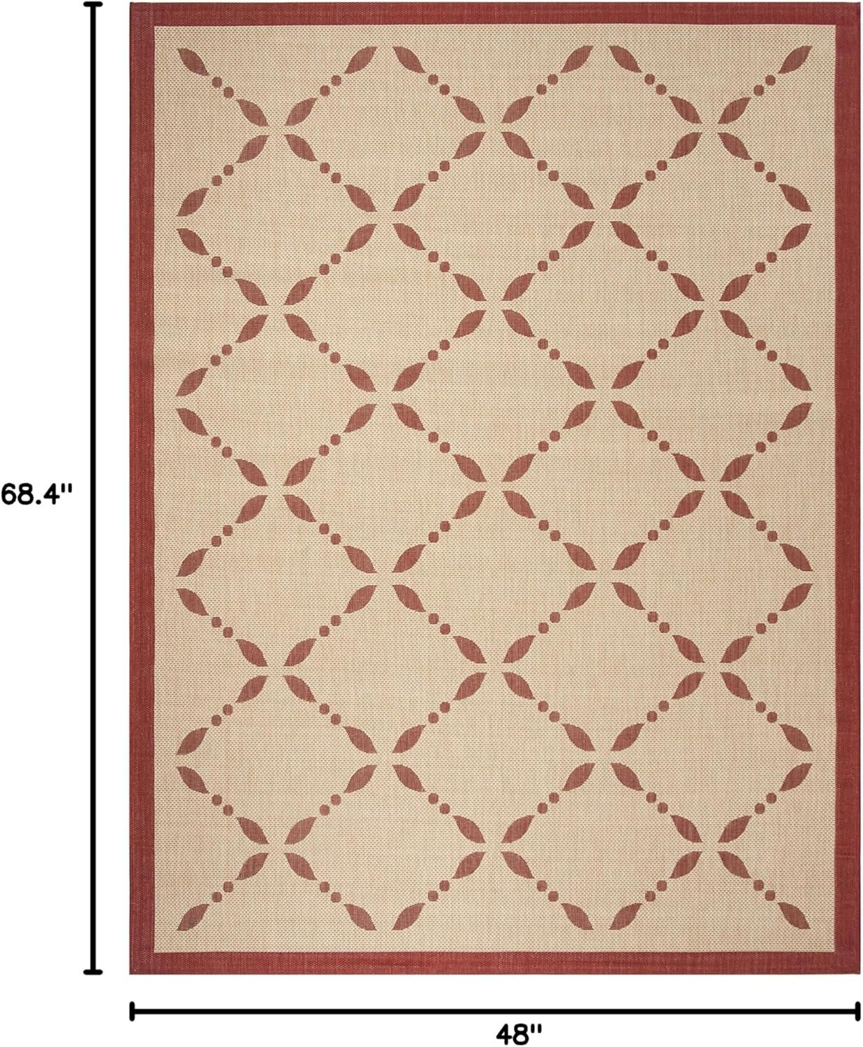 imageMartha Stewart x SAFAVIEH Outdoor Area Rug Collection 8 x 112quot Cream ampamp Green Weather Resistant ampamp Washable Ideal for Patio Backyard Mudroom Deck Dining Space MSR425214CremeRed