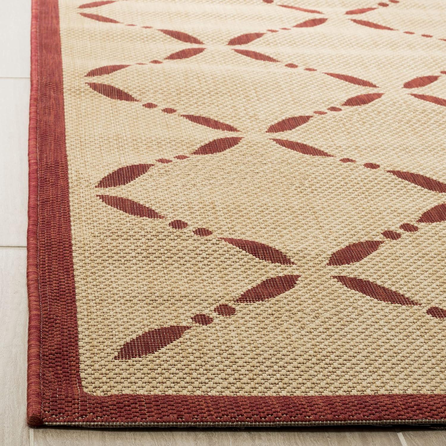 imageMartha Stewart x SAFAVIEH Outdoor Area Rug Collection 8 x 112quot Cream ampamp Green Weather Resistant ampamp Washable Ideal for Patio Backyard Mudroom Deck Dining Space MSR425214CremeRed