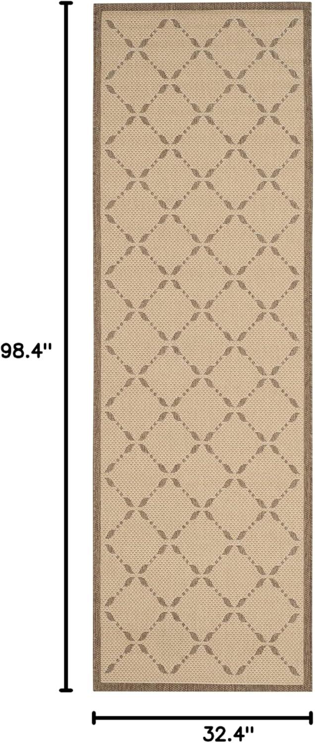 imageMartha Stewart x SAFAVIEH Outdoor Area Rug Collection 8 x 112quot Cream ampamp Green Weather Resistant ampamp Washable Ideal for Patio Backyard Mudroom Deck Dining Space MSR425214CremeBrown