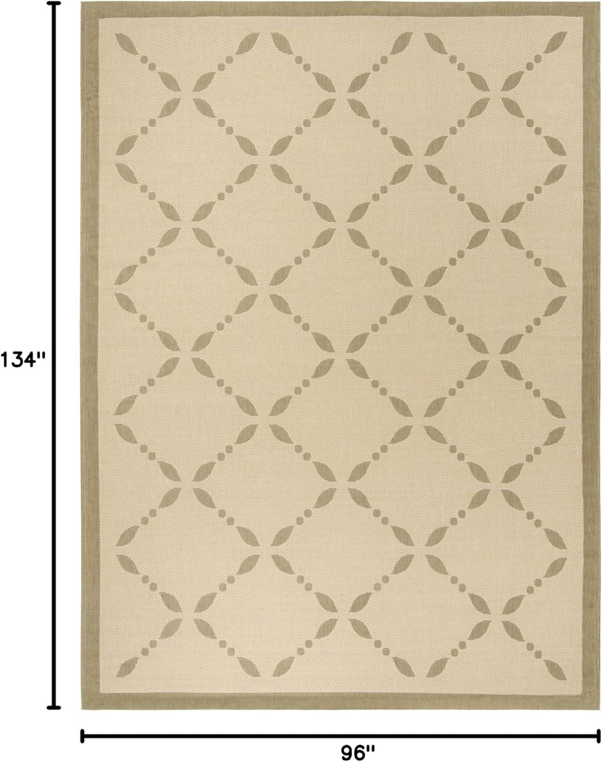 imageMartha Stewart x SAFAVIEH Outdoor Area Rug Collection 8 x 112quot Cream ampamp Green Weather Resistant ampamp Washable Ideal for Patio Backyard Mudroom Deck Dining Space MSR425214CreamGreen
