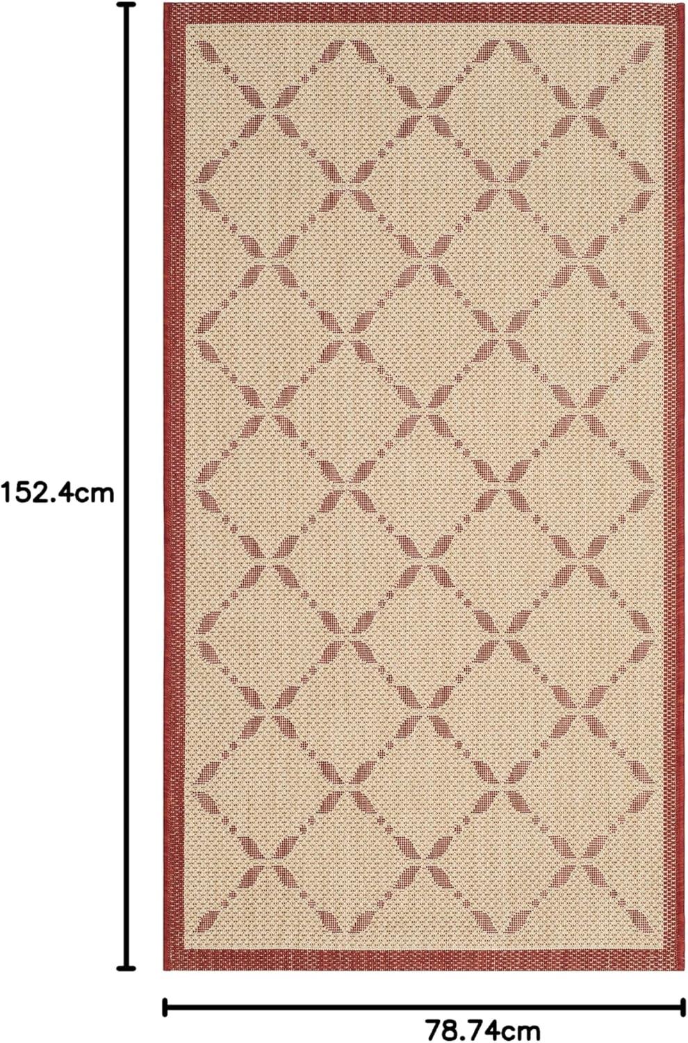 imageMartha Stewart x SAFAVIEH Outdoor Area Rug Collection 8 x 112quot Cream ampamp Green Weather Resistant ampamp Washable Ideal for Patio Backyard Mudroom Deck Dining Space MSR425214CremeRed