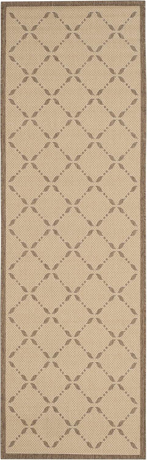 imageMartha Stewart x SAFAVIEH Outdoor Area Rug Collection 8 x 112quot Cream ampamp Green Weather Resistant ampamp Washable Ideal for Patio Backyard Mudroom Deck Dining Space MSR425214CremeBrown