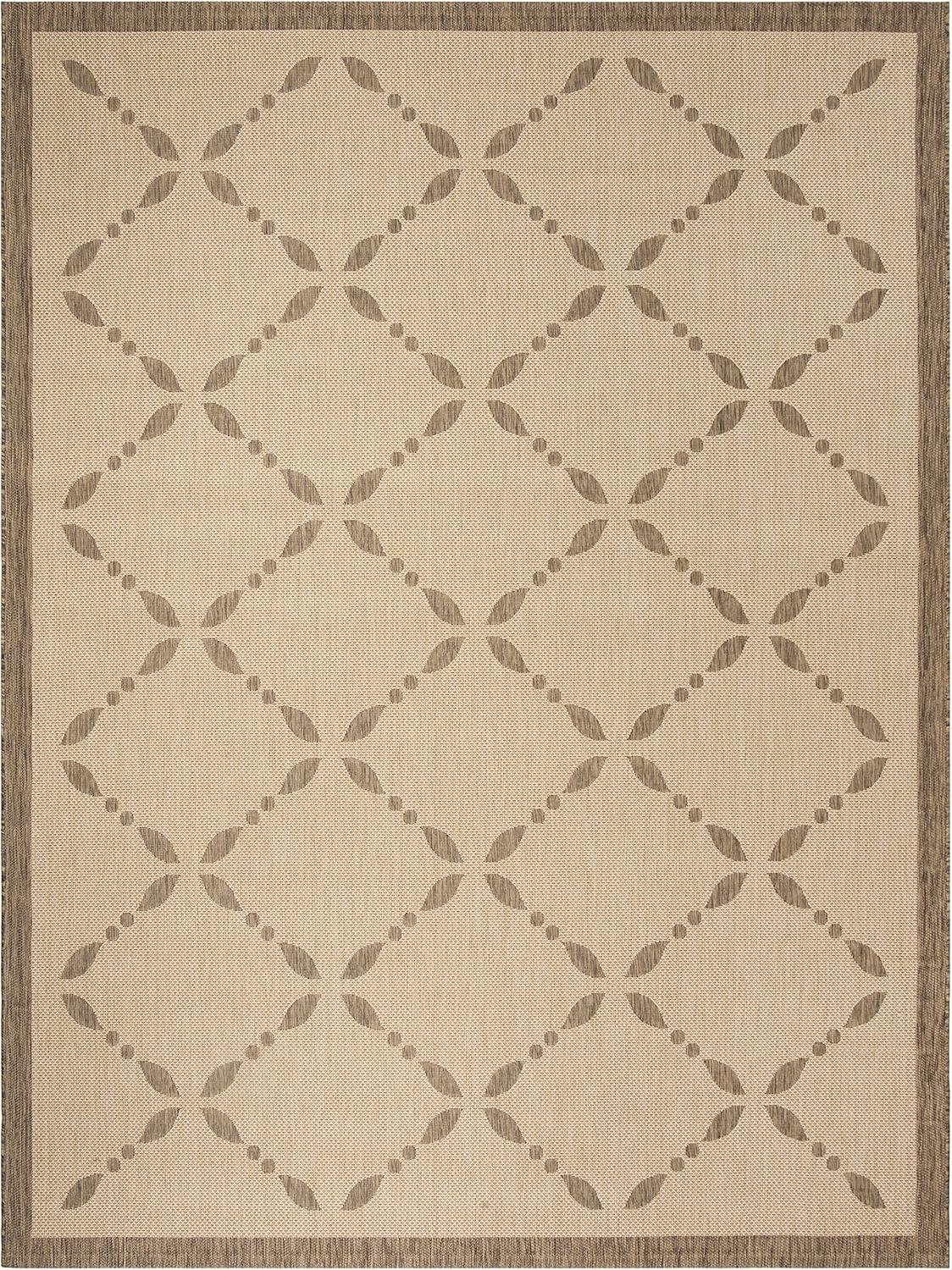 imageMartha Stewart x SAFAVIEH Outdoor Area Rug Collection 8 x 112quot Cream ampamp Green Weather Resistant ampamp Washable Ideal for Patio Backyard Mudroom Deck Dining Space MSR425214CremeBrown