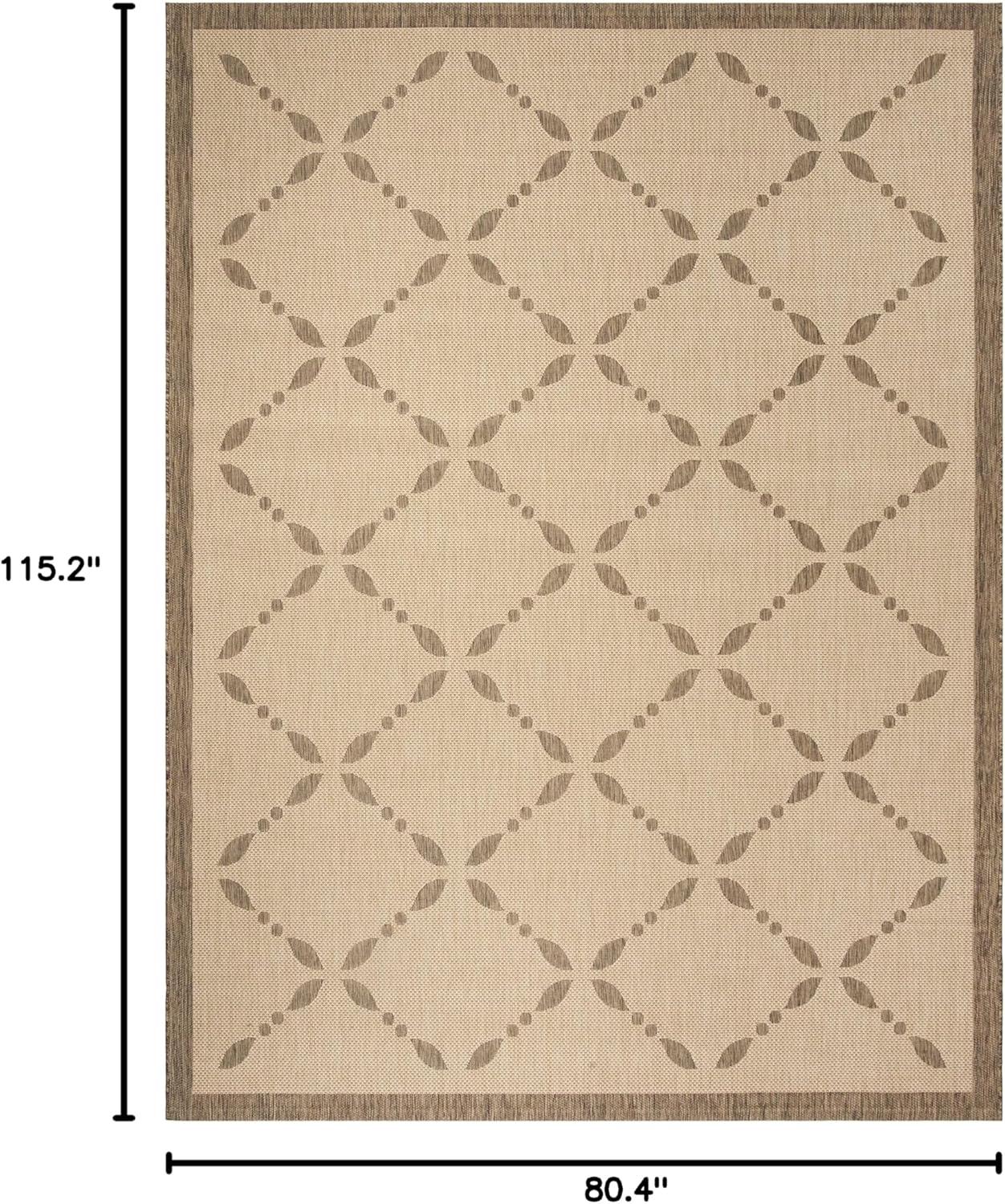 imageMartha Stewart x SAFAVIEH Outdoor Area Rug Collection 8 x 112quot Cream ampamp Green Weather Resistant ampamp Washable Ideal for Patio Backyard Mudroom Deck Dining Space MSR425214CremeBrown