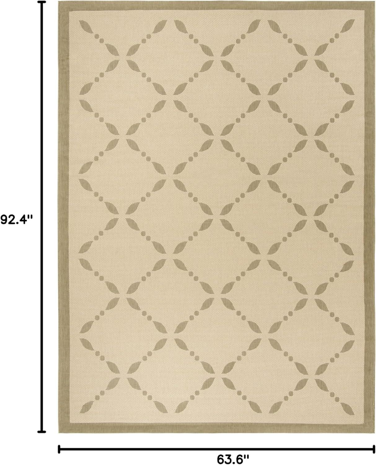 imageMartha Stewart x SAFAVIEH Outdoor Area Rug Collection 8 x 112quot Cream ampamp Green Weather Resistant ampamp Washable Ideal for Patio Backyard Mudroom Deck Dining Space MSR425214CreamGreen