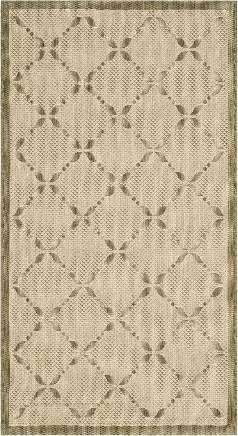 imageMartha Stewart x SAFAVIEH Outdoor Area Rug Collection 8 x 112quot Cream ampamp Green Weather Resistant ampamp Washable Ideal for Patio Backyard Mudroom Deck Dining Space MSR425214CreamGreen