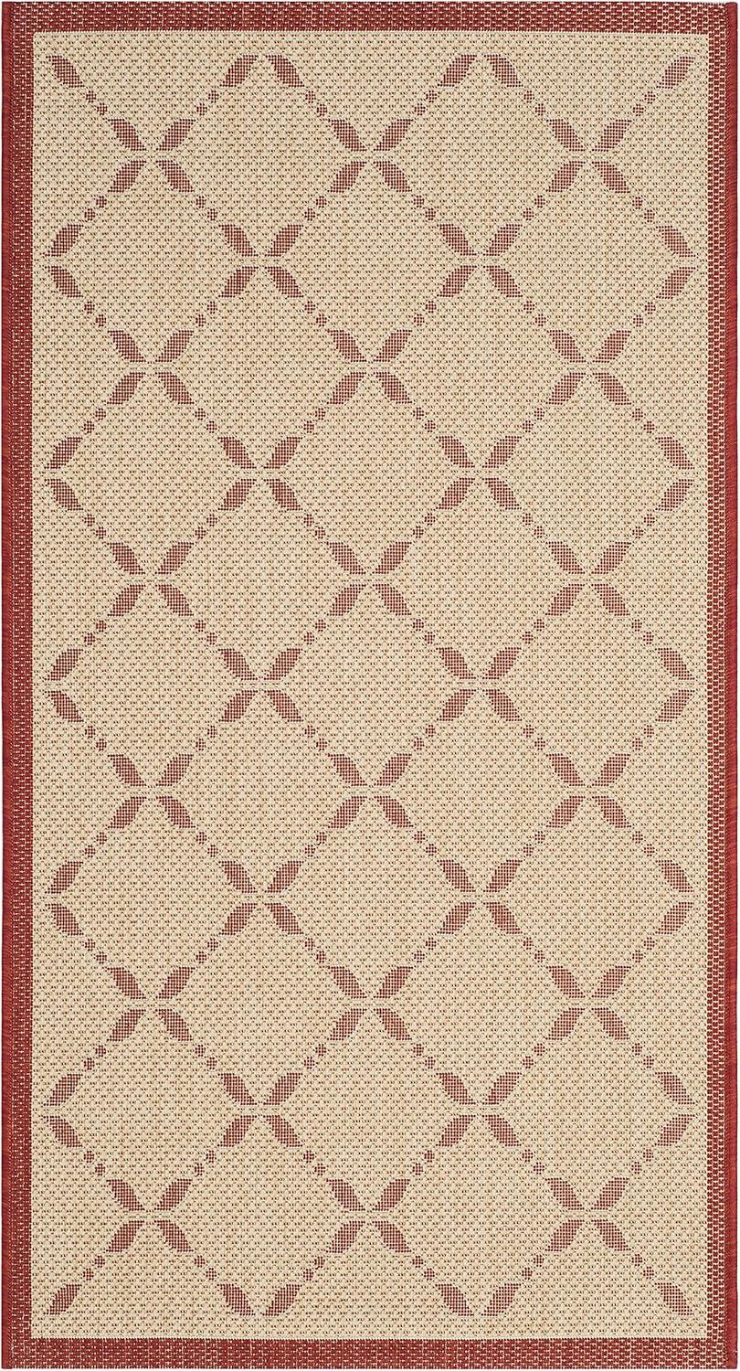 imageMartha Stewart x SAFAVIEH Outdoor Area Rug Collection 8 x 112quot Cream ampamp Green Weather Resistant ampamp Washable Ideal for Patio Backyard Mudroom Deck Dining Space MSR425214CremeRed