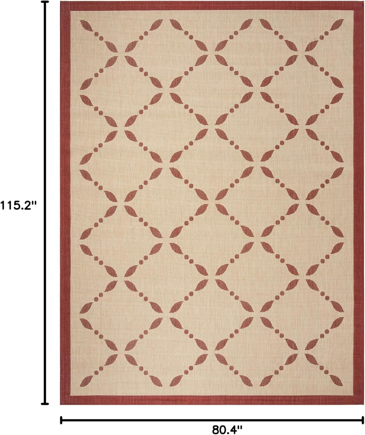 imageMartha Stewart x SAFAVIEH Outdoor Area Rug Collection 8 x 112quot Cream ampamp Green Weather Resistant ampamp Washable Ideal for Patio Backyard Mudroom Deck Dining Space MSR425214CremeRed