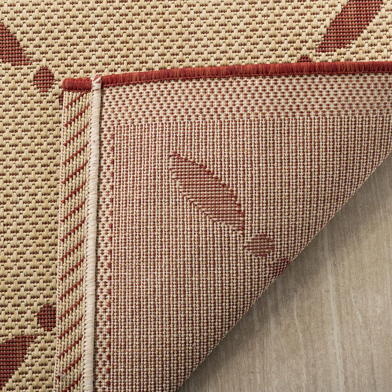 imageMartha Stewart x SAFAVIEH Outdoor Area Rug Collection 8 x 112quot Cream ampamp Green Weather Resistant ampamp Washable Ideal for Patio Backyard Mudroom Deck Dining Space MSR425214CremeRed