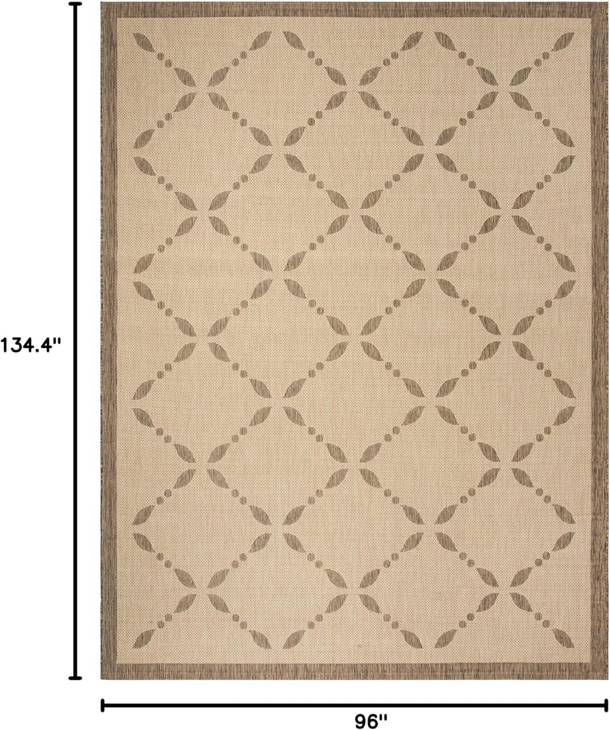 imageMartha Stewart x SAFAVIEH Outdoor Area Rug Collection 8 x 112quot Cream ampamp Green Weather Resistant ampamp Washable Ideal for Patio Backyard Mudroom Deck Dining Space MSR425214CremeBrown