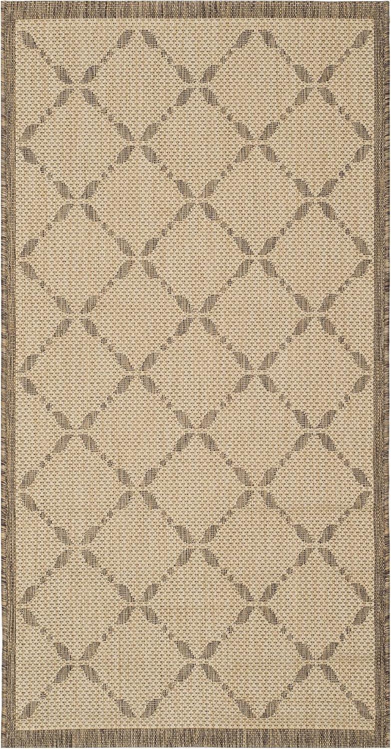 imageMartha Stewart x SAFAVIEH Outdoor Area Rug Collection 8 x 112quot Cream ampamp Green Weather Resistant ampamp Washable Ideal for Patio Backyard Mudroom Deck Dining Space MSR425214CremeBrown