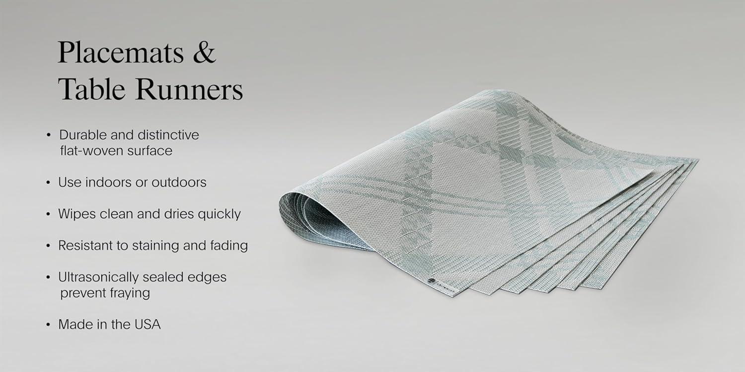 imageMartha by Martha Stewart Chilewich Boxwood Placemats in Sea Set of 4 Easy Care Woven Tabletop Textiles IndoorOutdoor 185quot x 135quot RectangleAbalone