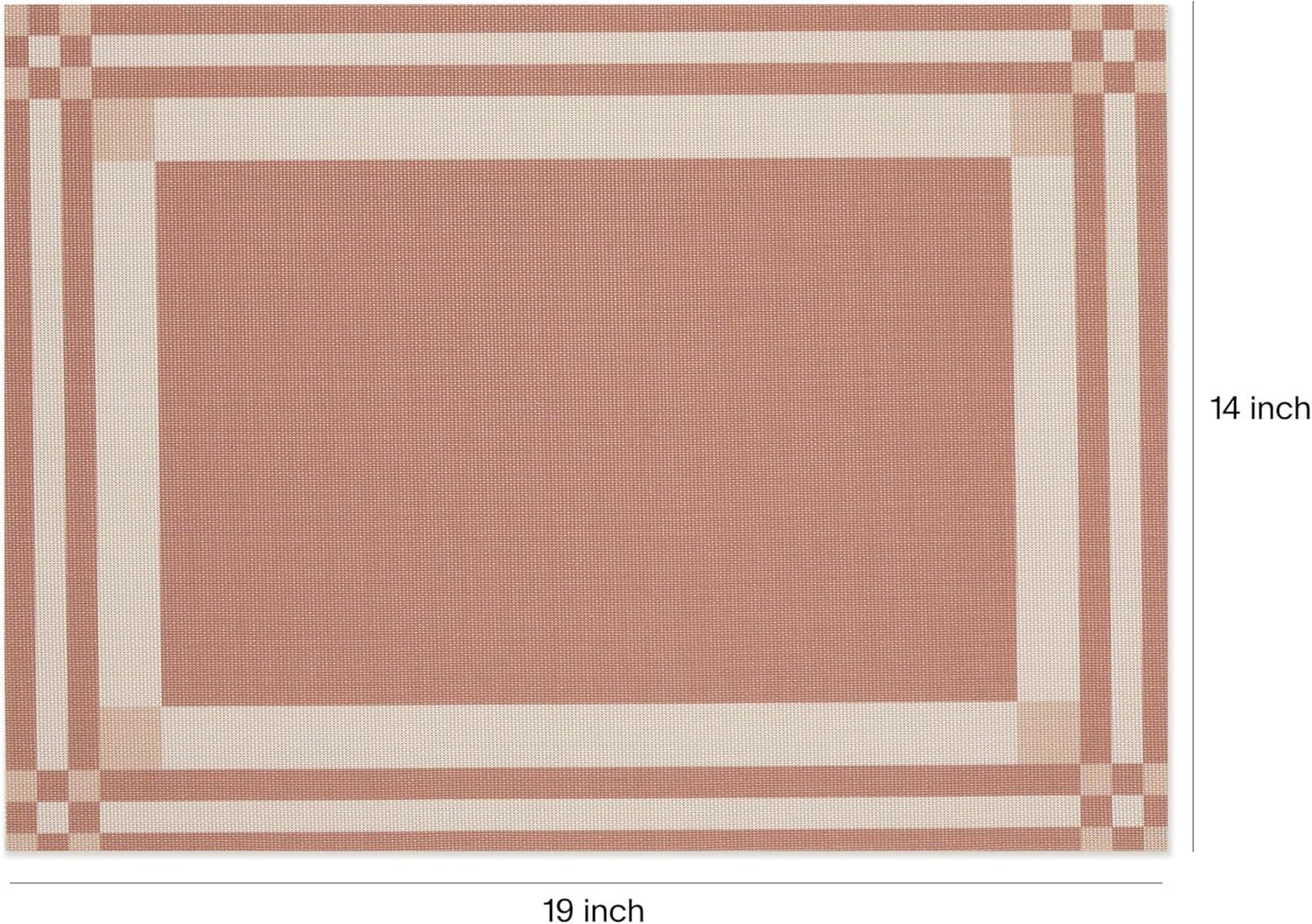imageMartha by Martha Stewart Chilewich Handkerchief Placemats in Burnt Coral Set of 4 Easy Care Woven Tabletop Textiles IndoorOutdoor 185quot x 135quot RectangleBurnt Coral
