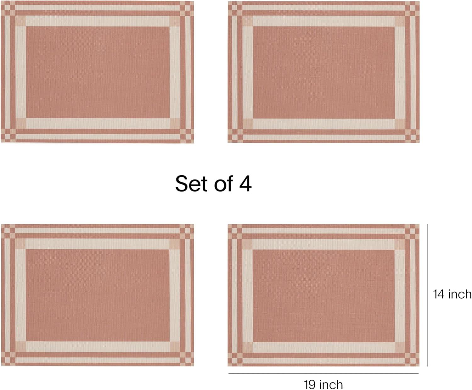 imageMartha by Martha Stewart Chilewich Handkerchief Placemats in Burnt Coral Set of 4 Easy Care Woven Tabletop Textiles IndoorOutdoor 185quot x 135quot RectangleBurnt Coral