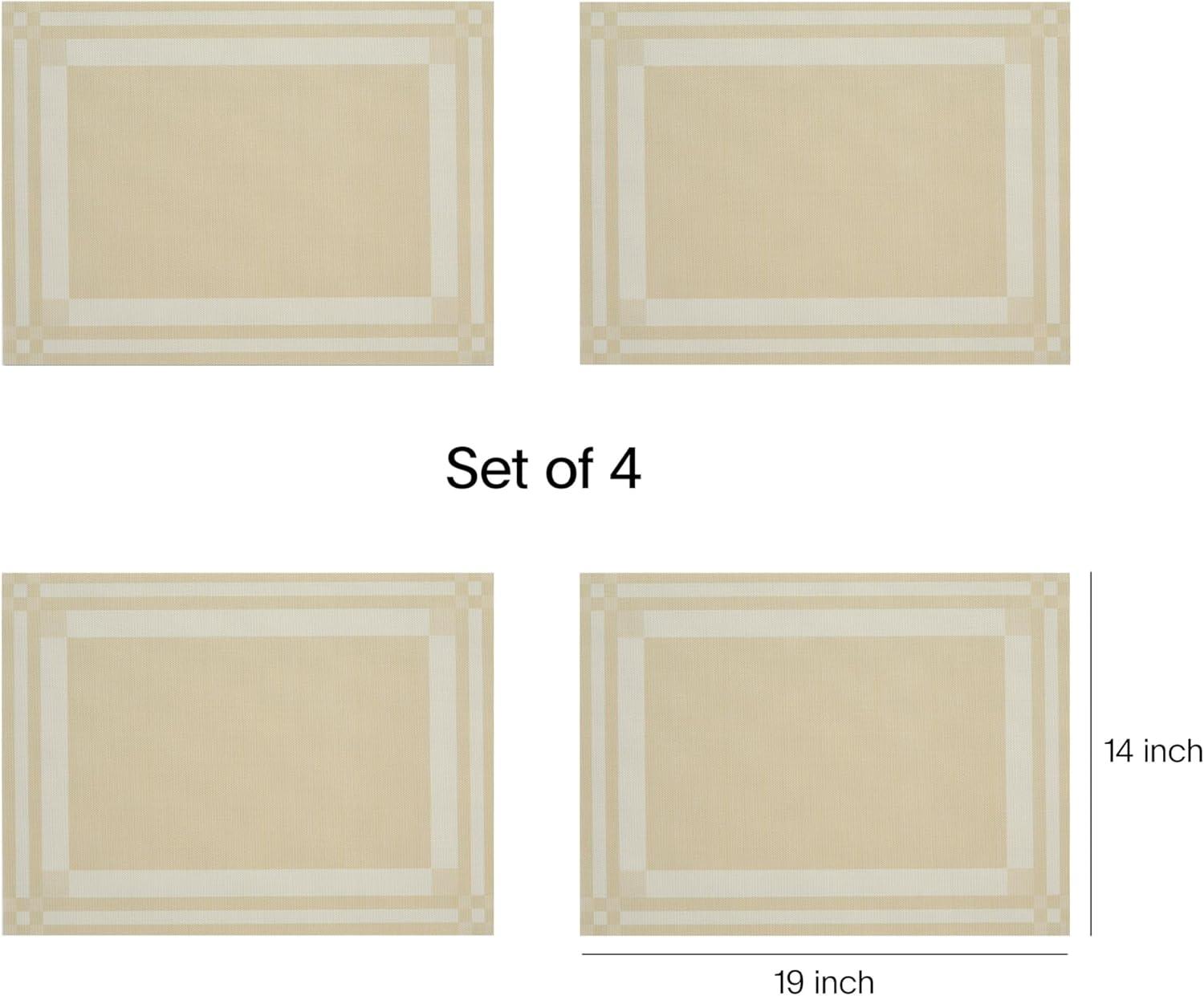 imageMartha by Martha Stewart Chilewich Handkerchief Placemats in Burnt Coral Set of 4 Easy Care Woven Tabletop Textiles IndoorOutdoor 185quot x 135quot RectangleWheat