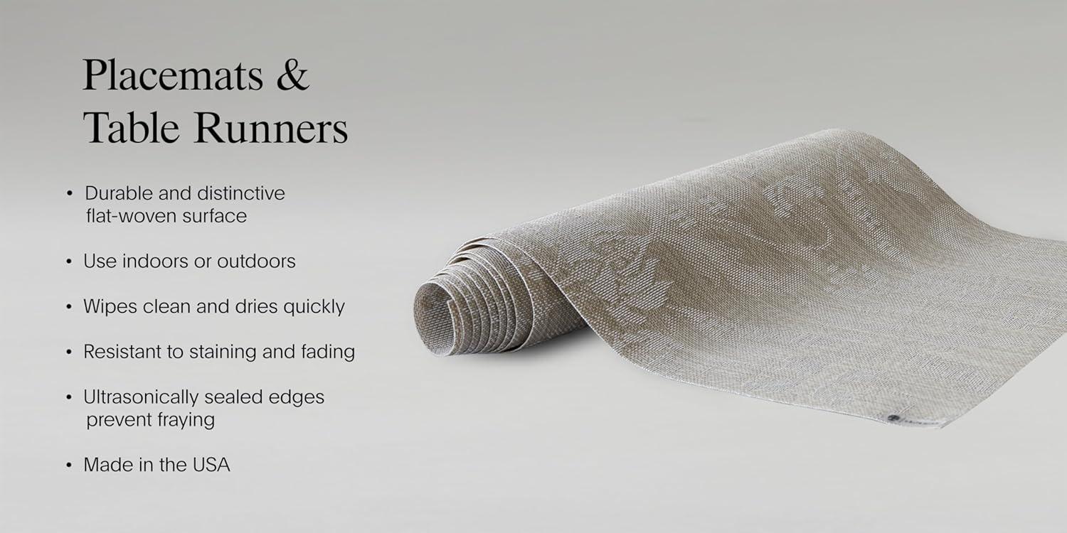 imageMartha by Martha Stewart Chilewich Ribbons Table Runner in Burnt Coral Easy Care Woven Textile IndoorOutdoor StainFade Resistant 14quot x 72quotFlax