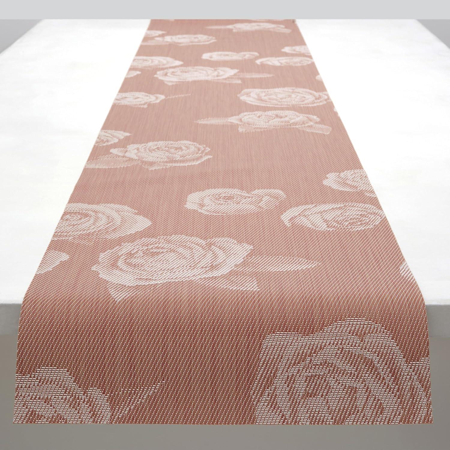 imageMartha by Martha Stewart Chilewich Rosette 14x72 Table Runner in FlaxBurnt Coral