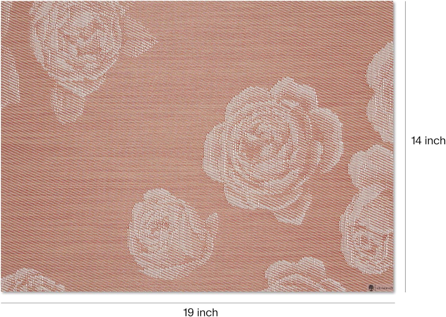 imageMartha by Martha Stewart Chilewich Rosette Placemats in Abalone Set of 4 Easy Care Woven Tabletop Textiles IndoorOutdoor 185quot x 135quot RectangleBurnt Coral