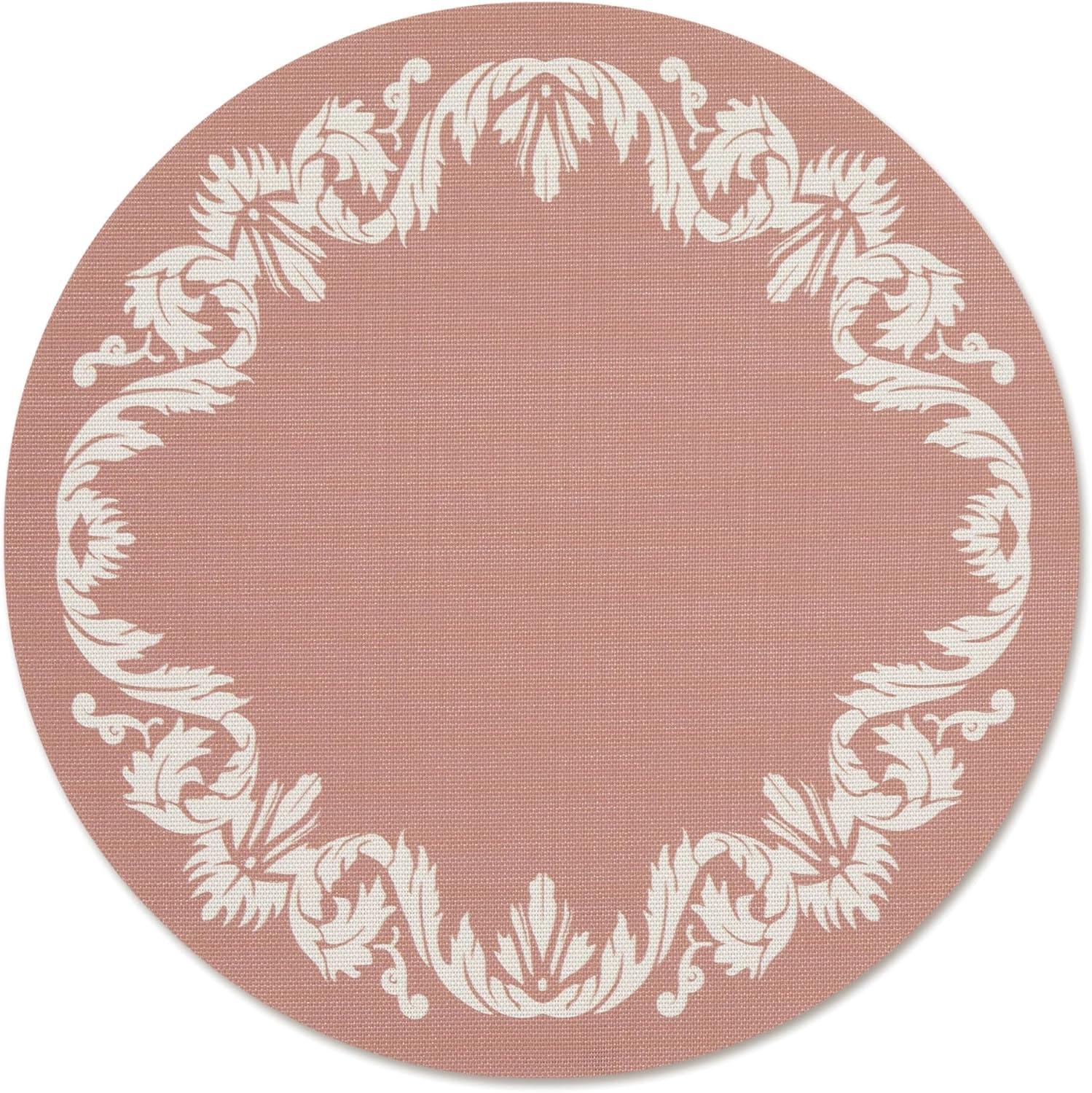 imageMartha by Martha Stewart Chilewich Scroll Round Set of 4 Placemats in Burnt CoralBurnt Coral