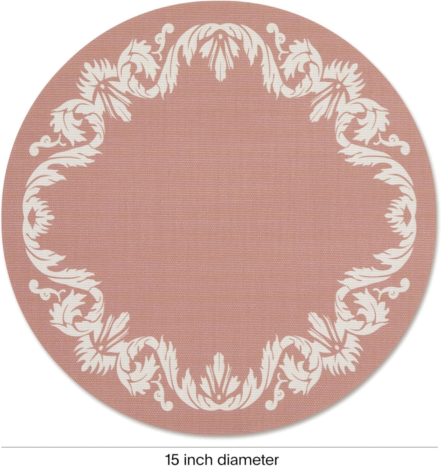 imageMartha by Martha Stewart Chilewich Scroll Round Set of 4 Placemats in Burnt CoralBurnt Coral