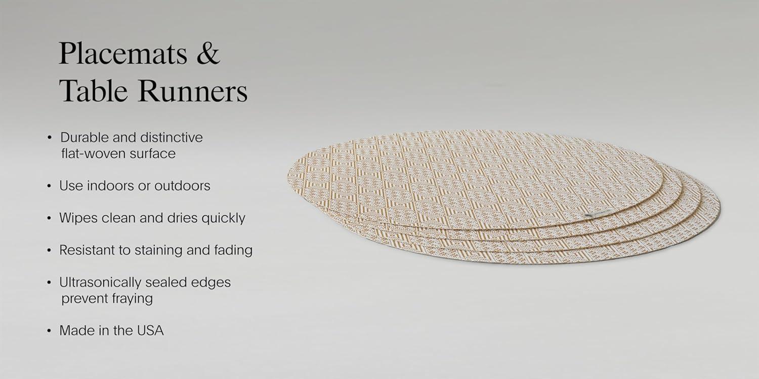 imageMartha by Martha Stewart Chilewich Scroll Round Set of 4 Placemats in Burnt CoralWheat