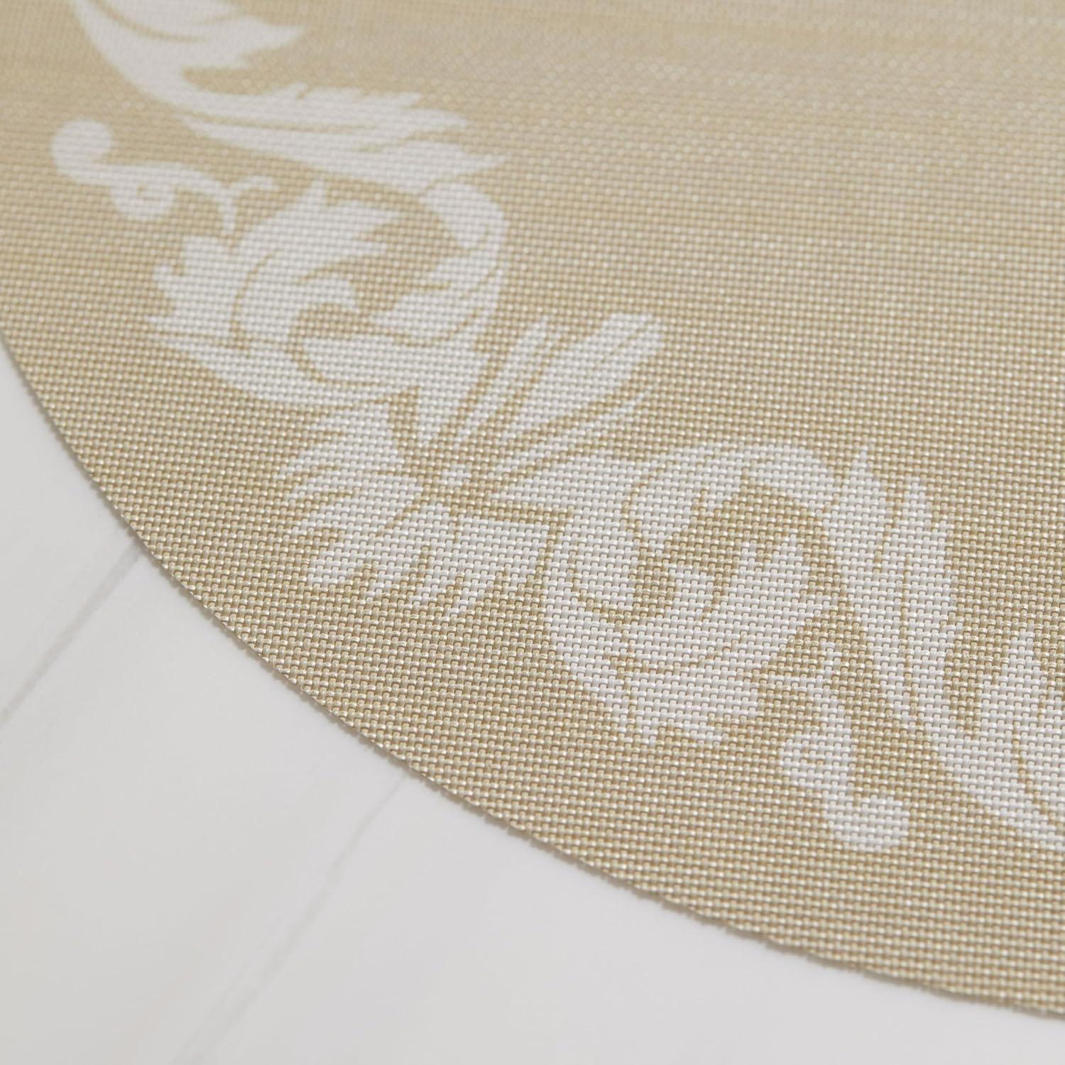 imageMartha by Martha Stewart Chilewich Scroll Round Set of 4 Placemats in Burnt CoralWheat