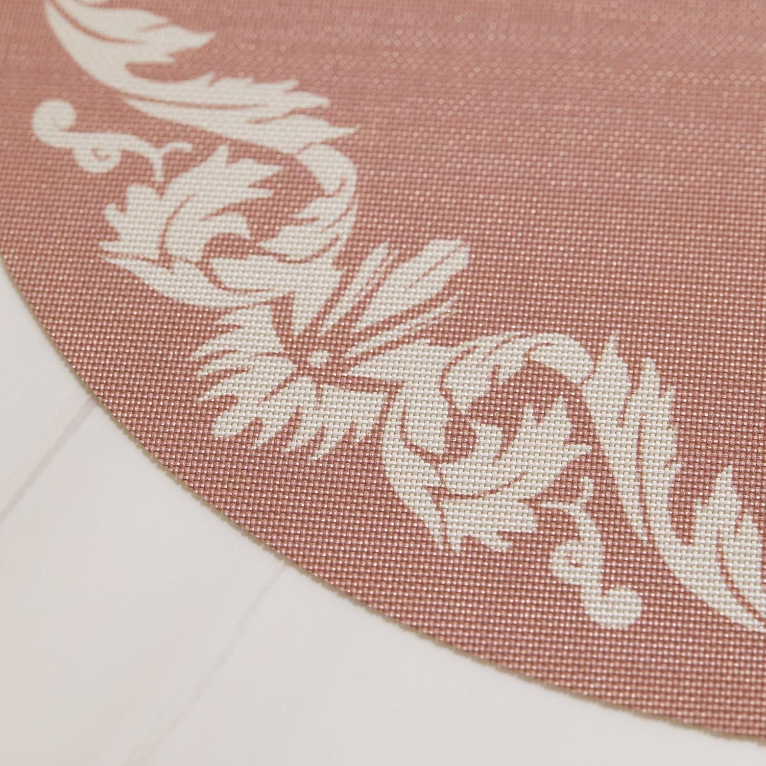 imageMartha by Martha Stewart Chilewich Scroll Round Set of 4 Placemats in WheatBurnt Coral