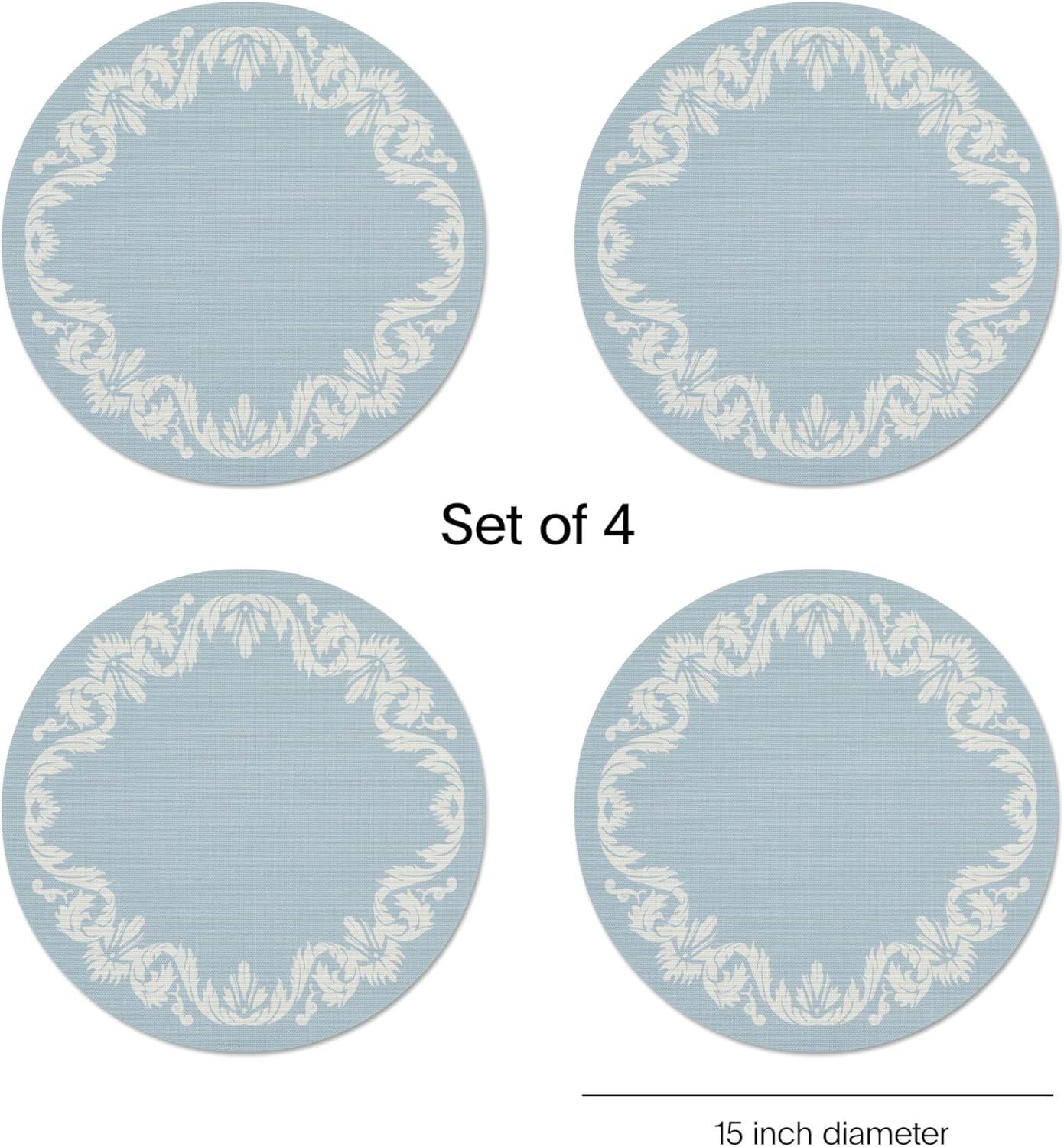 imageMartha by Martha Stewart Chilewich Scroll Round Set of 4 Placemats in WheatSea