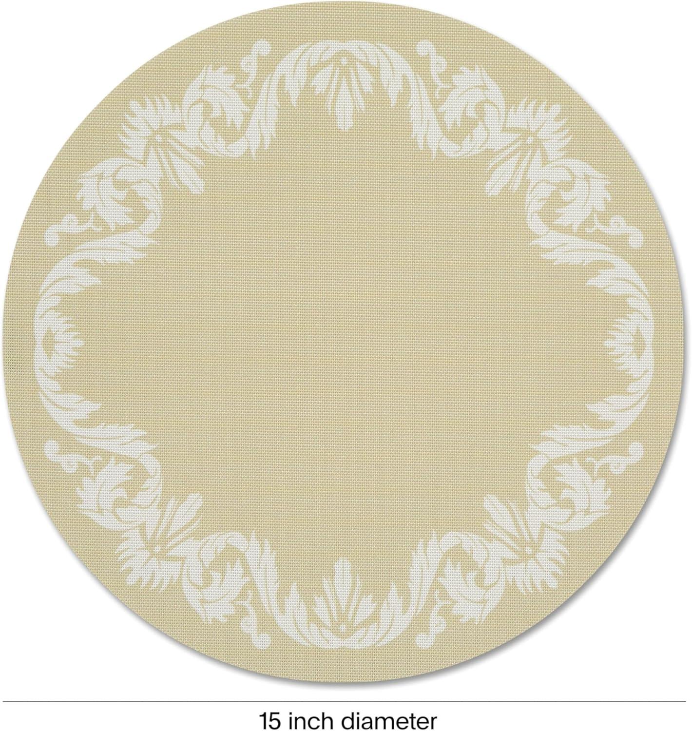 imageMartha by Martha Stewart Chilewich Scroll Round Set of 4 Placemats in WheatWheat