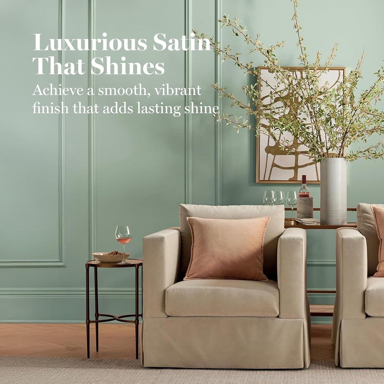 imageMartha by Martha Stewart Interior Paint ECO Satin Enamel 10L Bedford GrayBatter Bowl Green