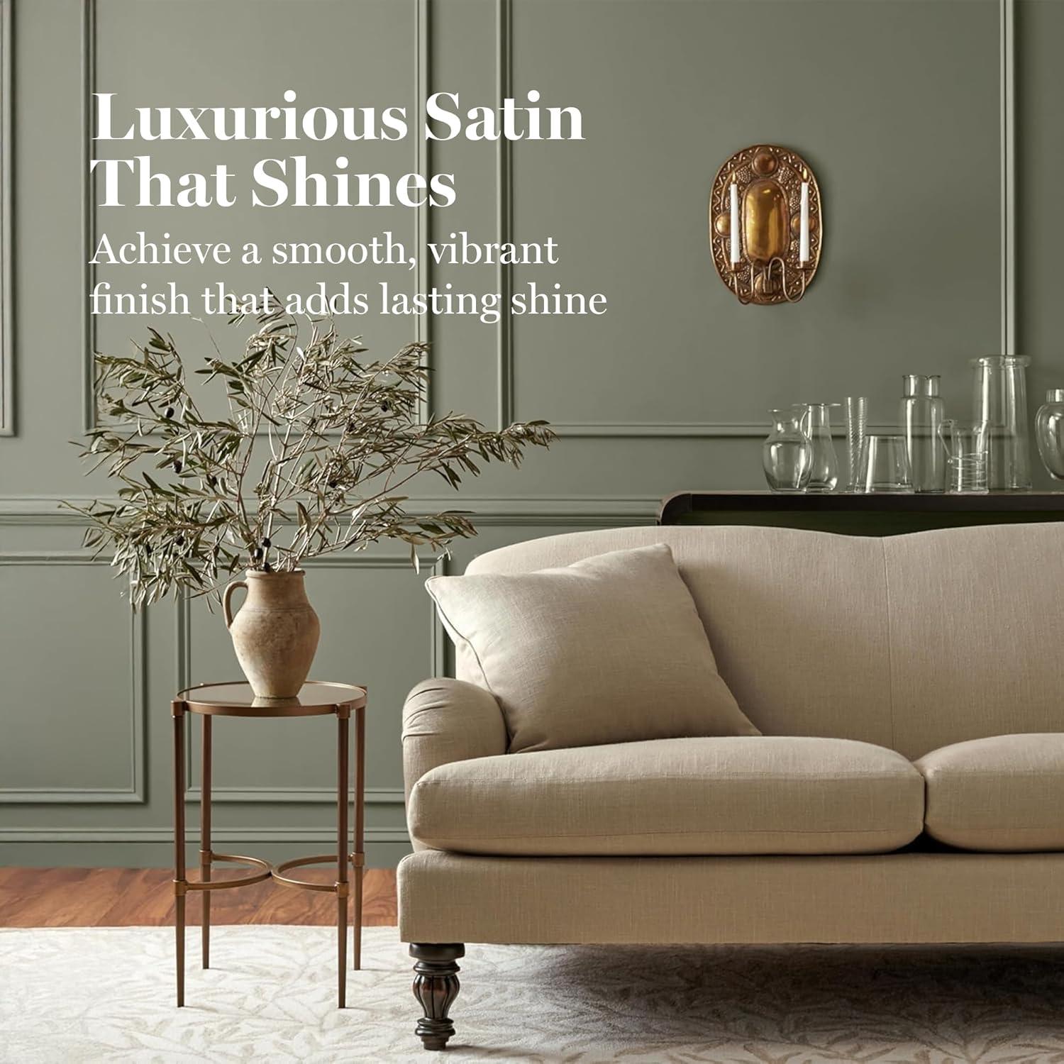 imageMartha by Martha Stewart Interior Paint ECO Satin Enamel 10L Bedford GrayQuaking Aspen Green