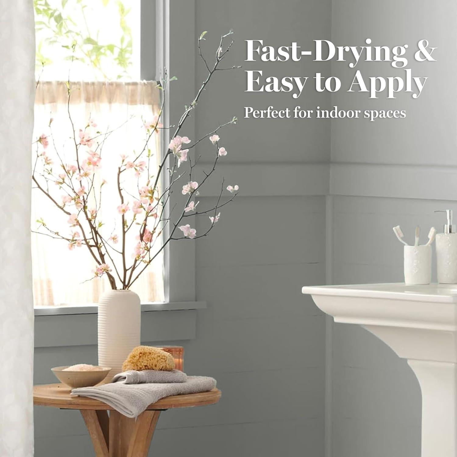 imageMartha by Martha Stewart Interior Paint ECO Satin Enamel 10L Bedford GraySlip Stream Gray