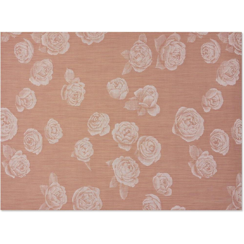 imageChilewich Martha by Martha Stewart Rosette Rug in Flax  23quotx36quot  Easy Care  Premium IndoorOutdoor Floor Mat for Entry Kitchen Bath Pool with NonSlip BackingBurnt Coral