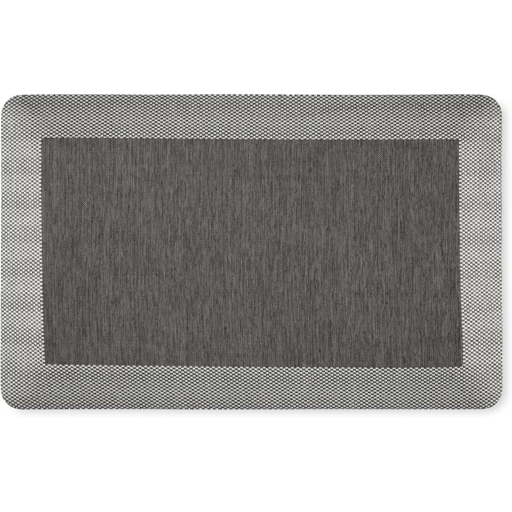 imageMARTHA STEWART Mira Modern Heathered Solid AntiFatigue AirInfused Kitchen Mat Black 196quotx39quot