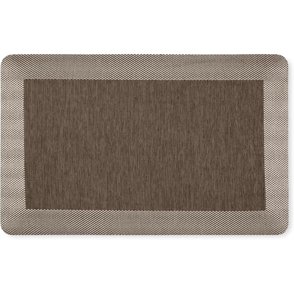 imageMARTHA STEWART Mira Modern Heathered Solid AntiFatigue AirInfused Kitchen Mat Brown 196quotx32quotBrown