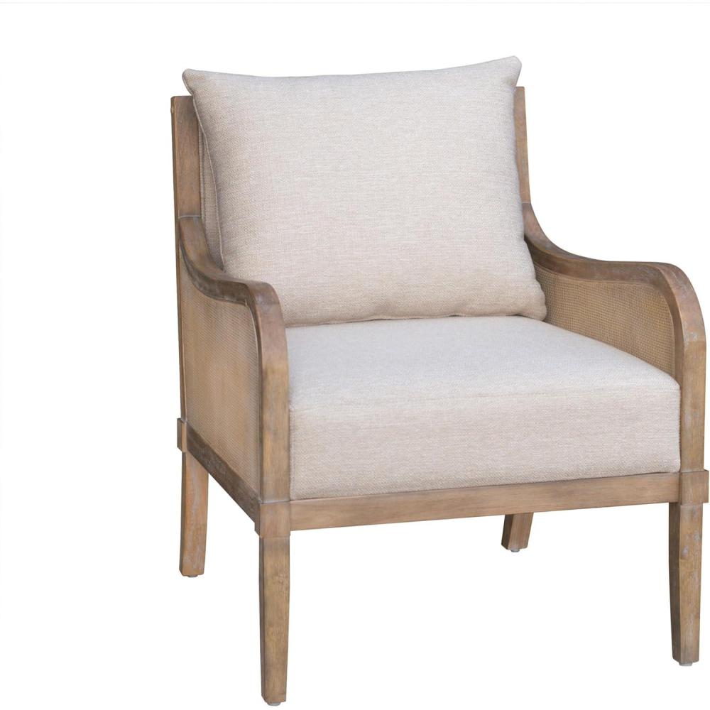 imageMARTHA STEWART Morgan Accent Chair for Living Room Lily Pond Collection Solid Wood Frame Upholstered Seat Removable Backrest Cottage Accent Armchair Coastal Furniture Decor 28quotW Reclaimed NaturalReclaimed Natural