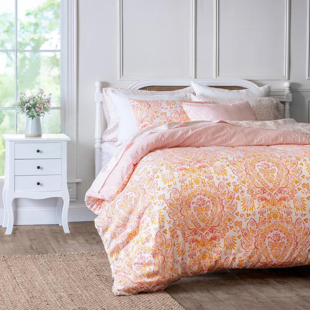 imageMARTHA STEWART Natalie King Size Duvet 3 Piece Set1 Duvet Cover 2 Pillow Shams Crinkle Velvet Texture Soft ampamp Royal Machine Wash 104quotx92quot with Button Closure ChampagneOrange